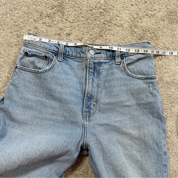 Abercrombie & Fitch The 90s Straight Ultra High Rise Jean Raw Hem in Blue 29/8R - Picture 12 of 16